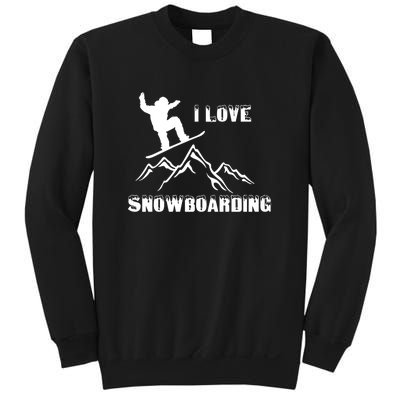 I Love Snowboarding Gift Funny Skiing Sweatshirt