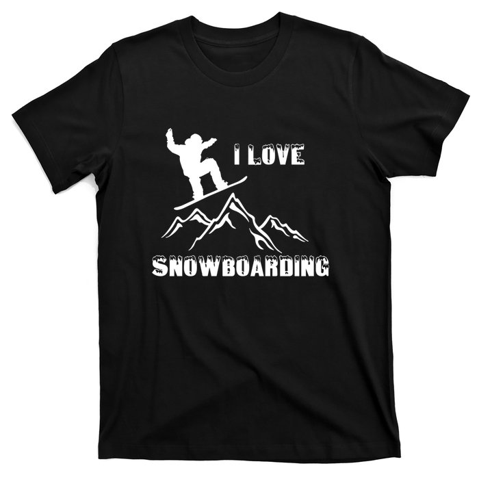 I Love Snowboarding Gift Funny Skiing T-Shirt