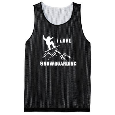 I Love Snowboarding Gift Funny Skiing Mesh Reversible Basketball Jersey Tank