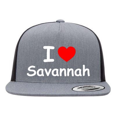 I Love Savannah Red Heart Valentines Day Savannah Name Gift For Savannah Lover. Flat Bill Trucker Hat