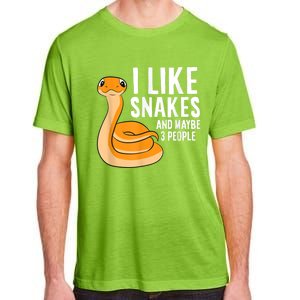 I Like Snakes And Maybe 3 People Snake Reptile Lover Adult ChromaSoft Performance T-Shirt