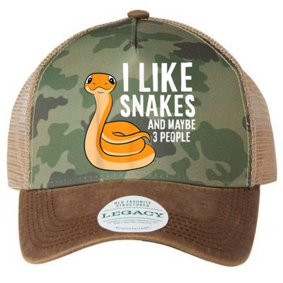 I Like Snakes And Maybe 3 People Snake Reptile Lover Legacy Tie Dye Trucker Hat