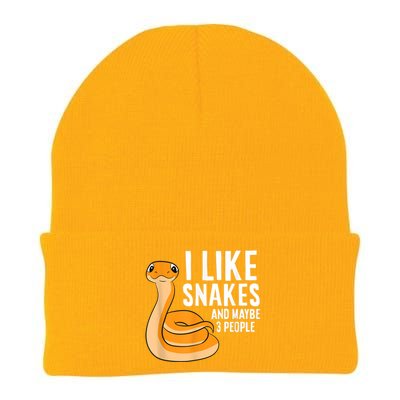 I Like Snakes And Maybe 3 People Snake Reptile Lover Knit Cap Winter Beanie