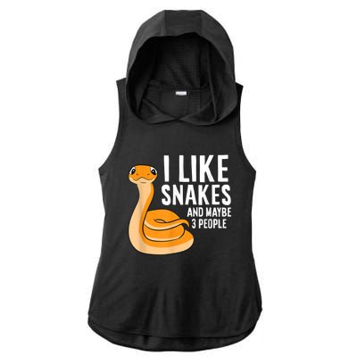 I Like Snakes And Maybe 3 People Snake Reptile Lover Ladies PosiCharge Tri-Blend Wicking Draft Hoodie Tank