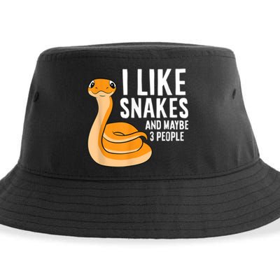 I Like Snakes And Maybe 3 People Snake Reptile Lover Sustainable Bucket Hat