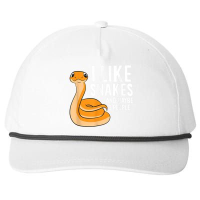 I Like Snakes And Maybe 3 People Snake Reptile Lover Snapback Five-Panel Rope Hat