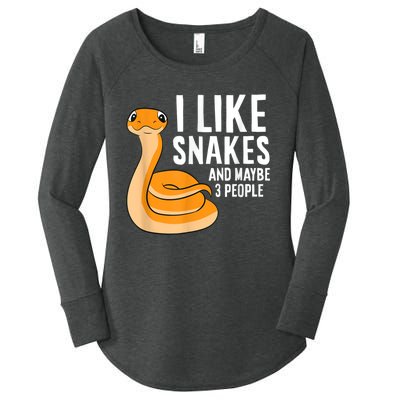 I Like Snakes And Maybe 3 People Snake Reptile Lover Women's Perfect Tri Tunic Long Sleeve Shirt