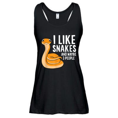 I Like Snakes And Maybe 3 People Snake Reptile Lover Ladies Essential Flowy Tank