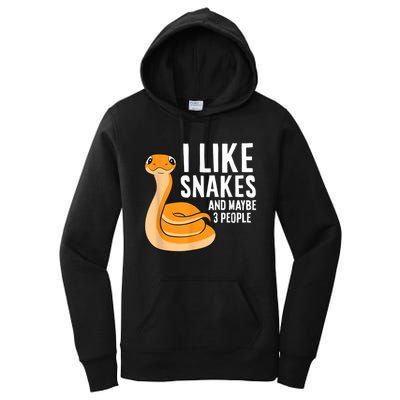 I Like Snakes And Maybe 3 People Snake Reptile Lover Women's Pullover Hoodie