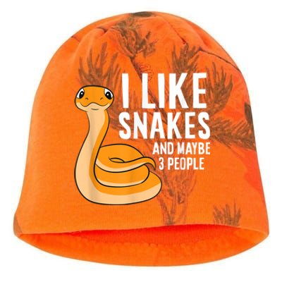 I Like Snakes And Maybe 3 People Snake Reptile Lover Kati - Camo Knit Beanie