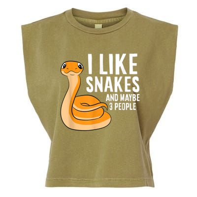 I Like Snakes And Maybe 3 People Snake Reptile Lover Garment-Dyed Women's Muscle Tee