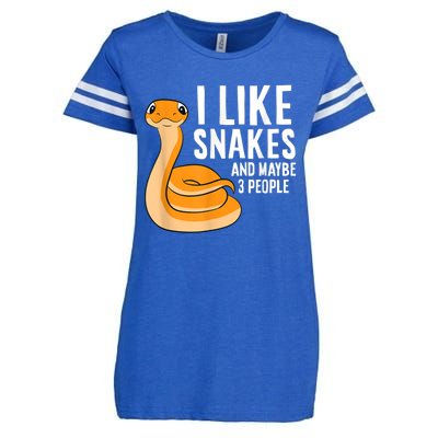 I Like Snakes And Maybe 3 People Snake Reptile Lover Enza Ladies Jersey Football T-Shirt