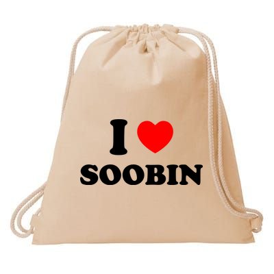 I Love Soobin Drawstring Bag