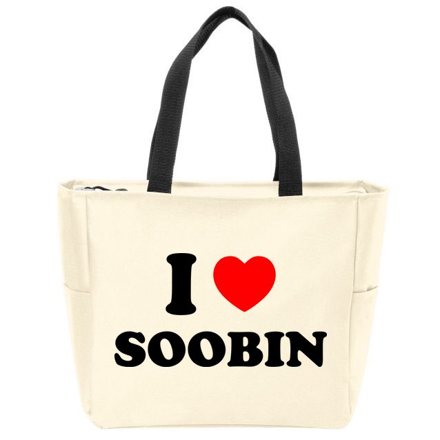 I Love Soobin Zip Tote Bag