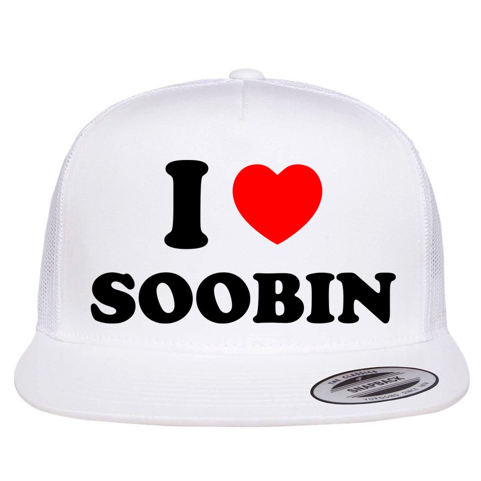 I Love Soobin Flat Bill Trucker Hat