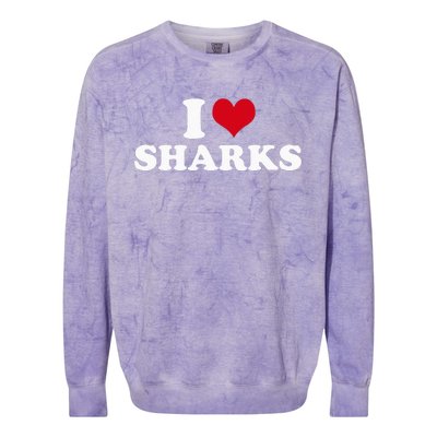 I Love Sharks Colorblast Crewneck Sweatshirt