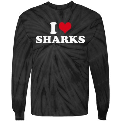 I Love Sharks Tie-Dye Long Sleeve Shirt