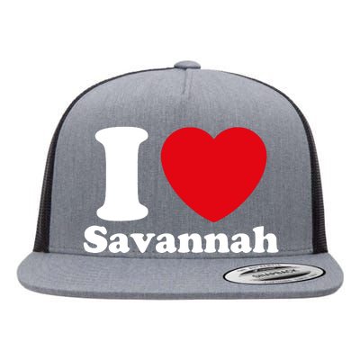 I Love Savannah. I Heart Savannah. Red Heart Valentines Day Savannah Name Gift Flat Bill Trucker Hat