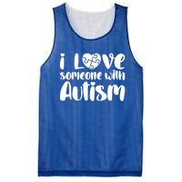 I Love Someone With Autism Mom Gift Autism Awareness Gift Mesh Reversible Basketball Jersey Tank