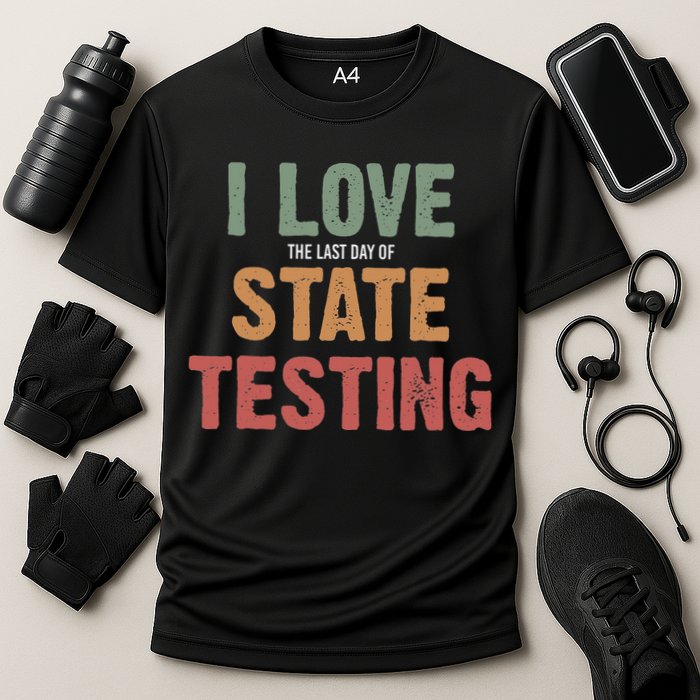 I Love State Testing Funny State Testing Day Staar Test Day Cooling Performance Crew T-Shirt