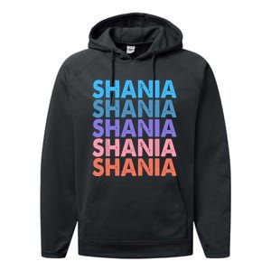 I Love Shania Personalized First Name Shania Performance Fleece Hoodie