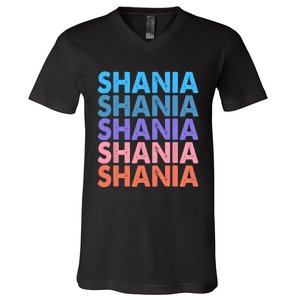 I Love Shania Personalized First Name Shania V-Neck T-Shirt