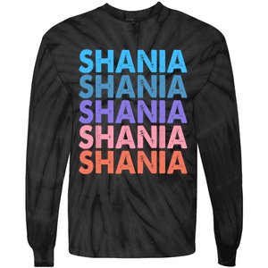 I Love Shania Personalized First Name Shania Tie-Dye Long Sleeve Shirt