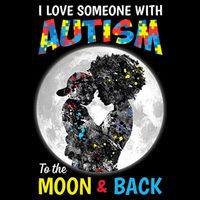 I Love Someone With Autism To The Moon And Back Funny Gift Drawstring Bag