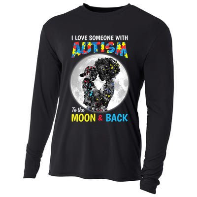 I Love Someone With Autism To The Moon And Back Funny Gift Cooling Performance Long Sleeve Crew