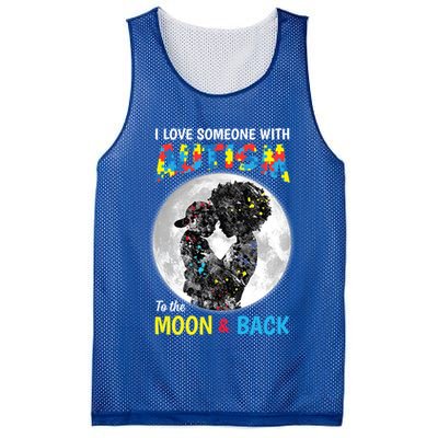 I Love Someone With Autism To The Moon And Back Funny Gift Mesh Reversible Basketball Jersey Tank