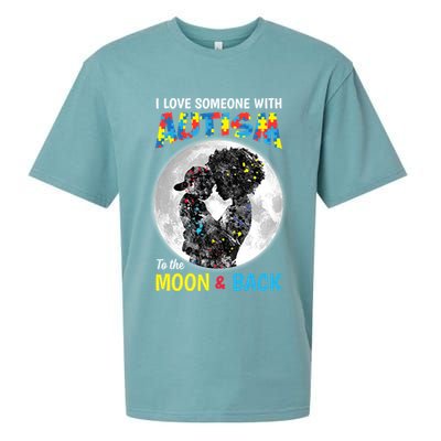 I Love Someone With Autism To The Moon And Back Funny Gift Sueded Cloud Jersey T-Shirt