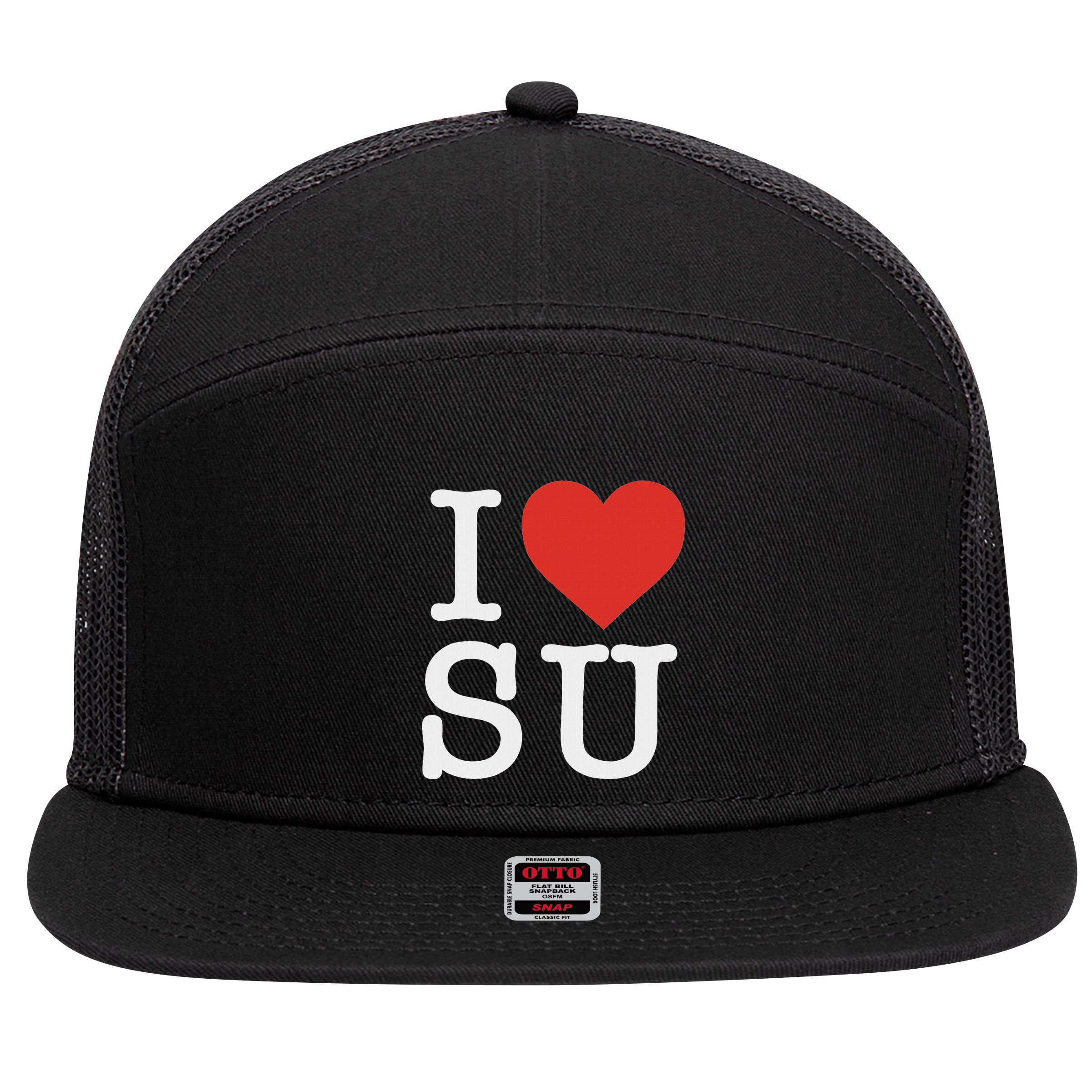 I Love Su 7 Panel Mesh Trucker Snapback Hat