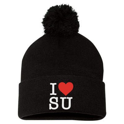I Love Su Pom Pom 12in Knit Beanie
