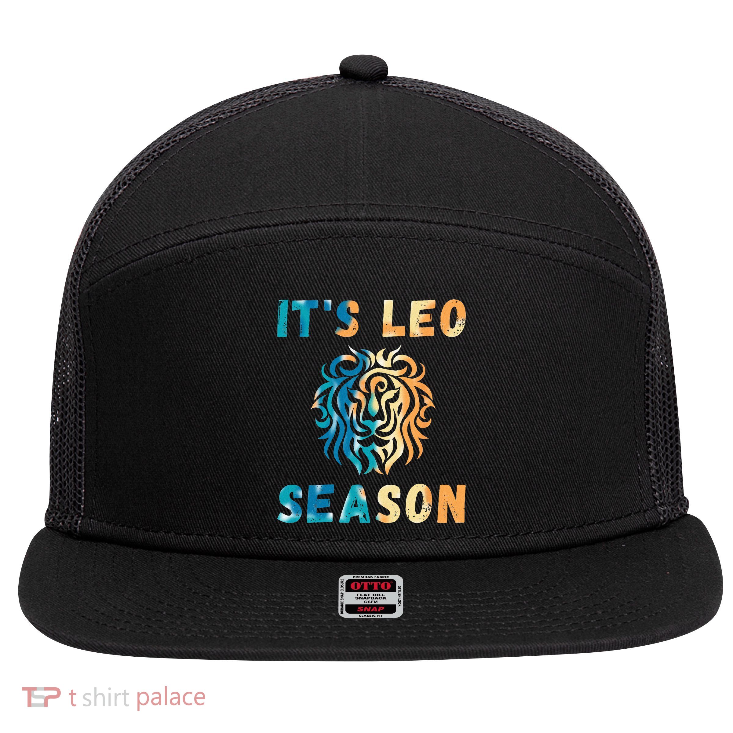Its Leo Season Celtic Design Retro Colors Lion Zodiac 7 Panel Mesh Trucker Snapback Hat