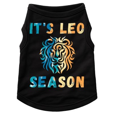 Its Leo Season Celtic Design Retro Colors Lion Zodiac Doggie Tank