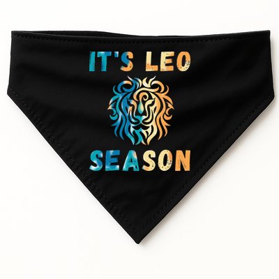 Its Leo Season Celtic Design Retro Colors Lion Zodiac USA-Made Doggie Bandana