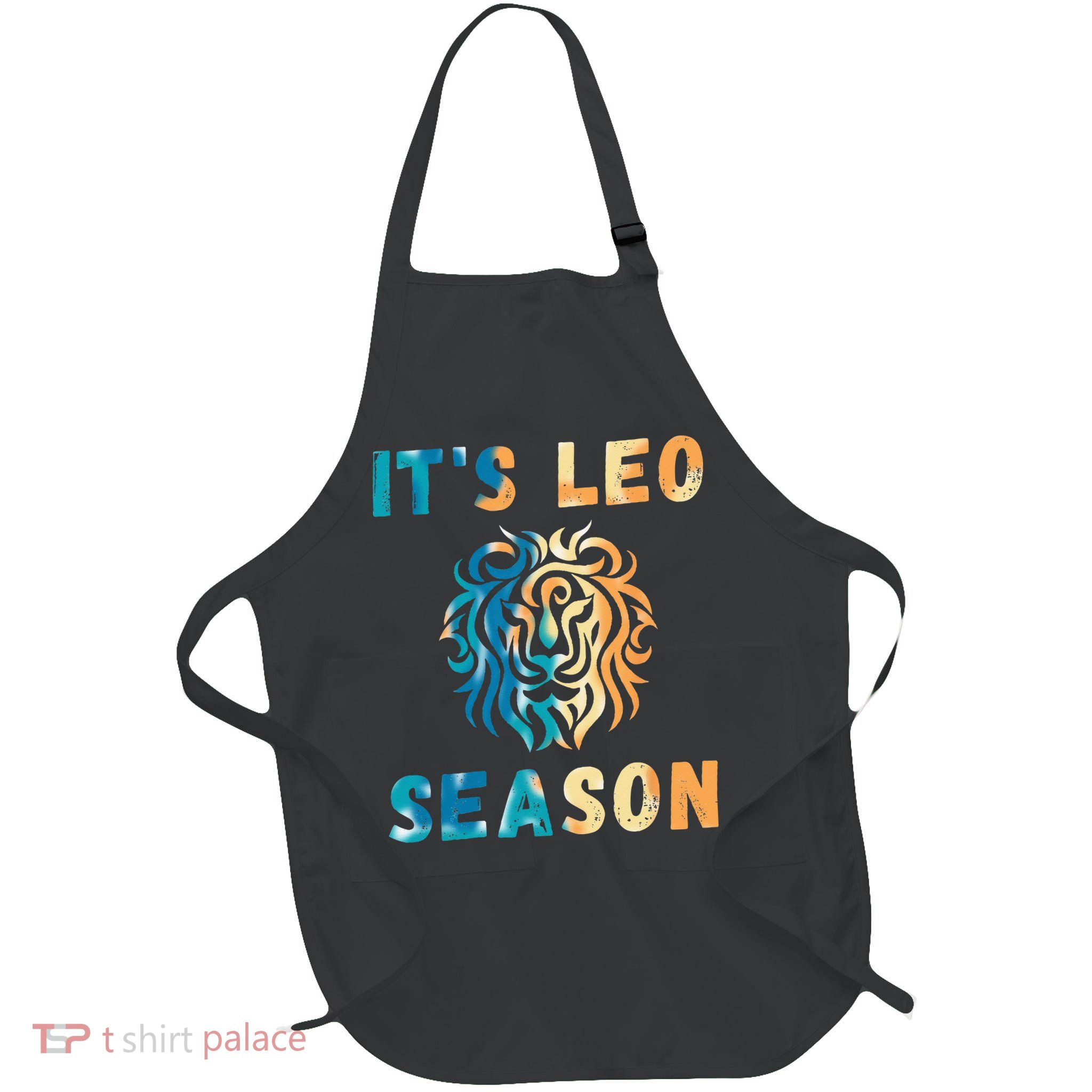 Its Leo Season Celtic Design Retro Colors Lion Zodiac Apron