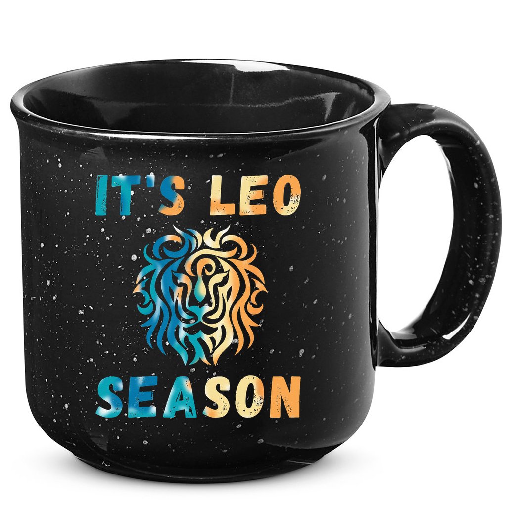 Its Leo Season Celtic Design Retro Colors Lion Zodiac 15oz Campfire Ceramic Mug