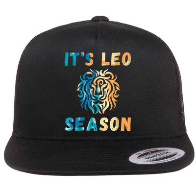 Its Leo Season Celtic Design Retro Colors Lion Zodiac Flatbill Hat