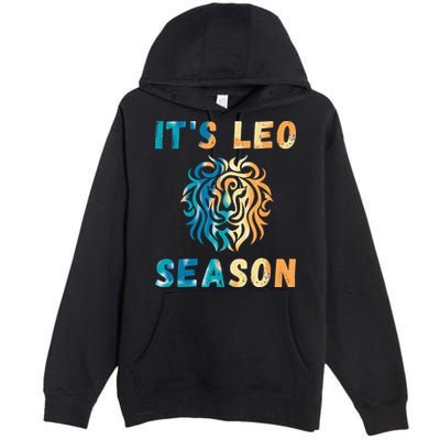 Its Leo Season Celtic Design Retro Colors Lion Zodiac Premium Pullover Hoodie