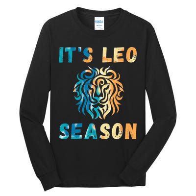 Its Leo Season Celtic Design Retro Colors Lion Zodiac Tall Long Sleeve T-Shirt