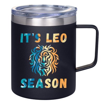 Its Leo Season Celtic Design Retro Colors Lion Zodiac 12oz Stainless Steel Coffee Mug