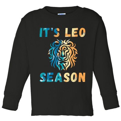 Its Leo Season Celtic Design Retro Colors Lion Zodiac Toddler Long Sleeve Shirt
