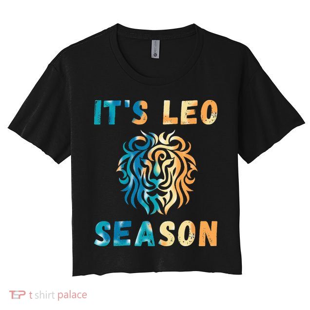 Its Leo Season Celtic Design Retro Colors Lion Zodiac Crop Top