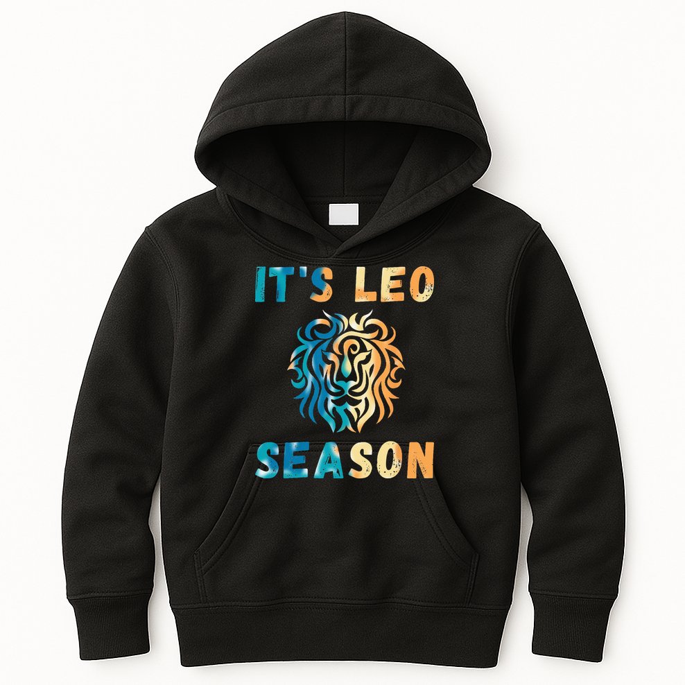 Its Leo Season Celtic Design Retro Colors Lion Zodiac Kids Hoodie