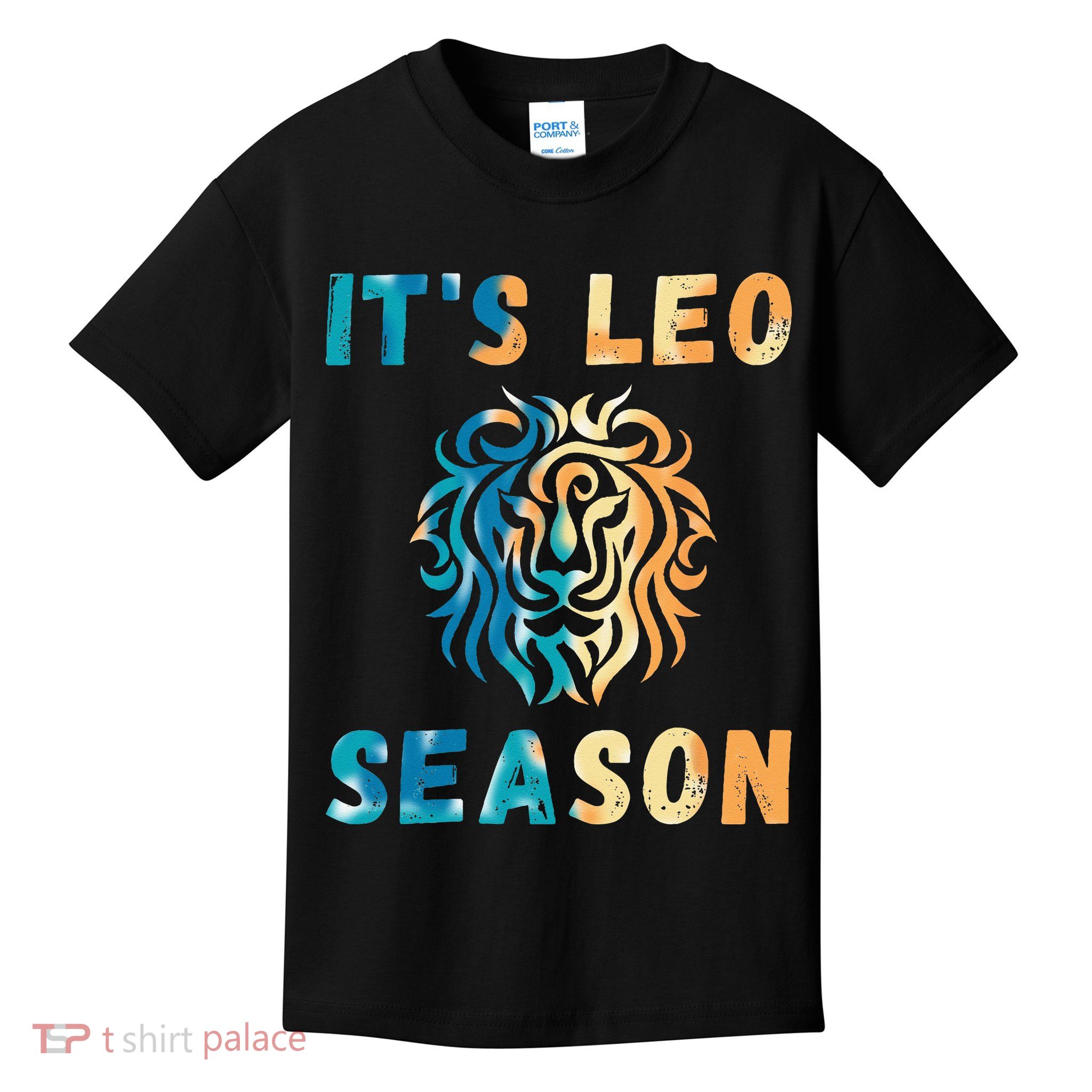 Its Leo Season Celtic Design Retro Colors Lion Zodiac Kids T-Shirt