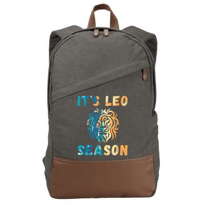 Its Leo Season Celtic Design Retro Colors Lion Zodiac Cotton Canvas Backpack