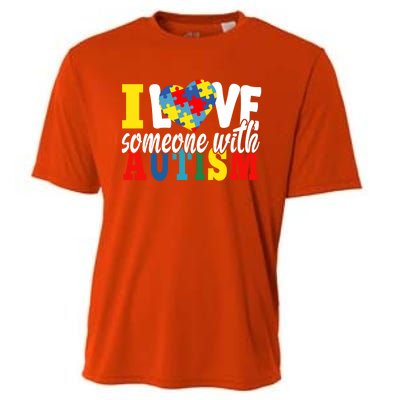 I Love Someone With Autism Autistic Awareness Month Warriors Gift Cooling Performance Crew T-Shirt