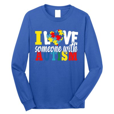 I Love Someone With Autism Autistic Awareness Month Warriors Gift Long Sleeve Shirt