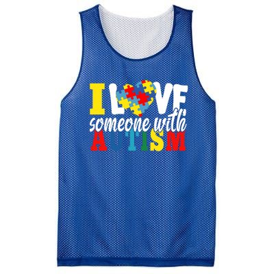 I Love Someone With Autism Autistic Awareness Month Warriors Gift Mesh Reversible Basketball Jersey Tank